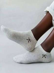 15/30 đôi tất cổ ngắn màu trơn nơ cho nữ, tất vô hình, tất thể thao, tất đa năng, thoáng khí, mềm mại, thoải mái, thời trang, phù hợp để mặc hàng ngày hoặc ngoài trời - Nhiều màu - Xem 2