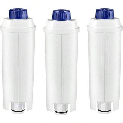 Coffee Machine Filter Compatible With Delonghi Filter DLSC002 With Activated Carbon Softener Water Filter Compatible With De'Longhi ECAM Esam ETAM BCO EC. Pack Of 3