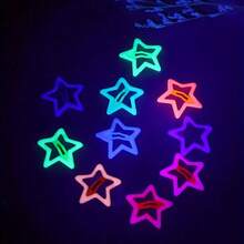10pcs Random Night Light Luminous Cute Colorful Star Hair Clips For Women, Side Bangs Bobby Pins Street,Dopamine,Hair Accessories,Hair Barrettes Claw Clips, School Stuff, Head Accessories, Hairpin - Multicolor - View 5