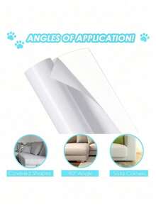 1 Roll Self-Adhesive Transparent PVC Cat Scratch Protector Film, Clear Sofa Protective Cover, Prevents Cat Claw Scratches, Single-Sided Self-Adhesive Anti-Pet Sofa Cover, Furniture Scratch Protection Tape, Suitable For Sofa Armrests, Doors, Walls, Prevents Pet Damage, Essential Home Decor Furniture Care Solution For Pet Owners - Multicolor - View 6