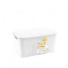 Baby Room Organizer Kit In Rattan With Basket, Trash Cans, Multipurpose Boxes And Soap Dispenser - White - View 7