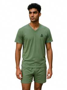 Men Loungewear Onepieces - Màu xanh Ô liu - Xem 2