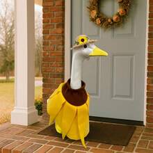 Spring Porch Goose Outfit Cute Dress With Straw Hat For Lawn Goose Statue, Patio Decoration - 彩色 - 查看 4