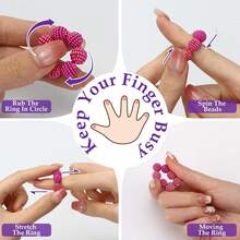 Bộ 5/10 chiếc nhẫn massage ngón tay, giúp giảm lo âu và căng thẳng - Phiên bản dành cho người lớn với các vòng hạt cảm giác, đồ chơi giảm căng thẳng bằng chất liệu đàn hồi giúp giảm tật cắn móng tay và gãi da, dụng cụ massage ngón tay thư giãn, giúp tập trung khi làm việc văn phòng. - Trộn màu - Xem 5