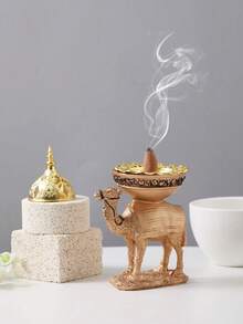 1个树脂创意立式骆驼香炉，适用于客厅、书房、卧室、餐厅等空间，是斋月、情人节、母亲节、感恩节等节日的最佳礼物。 - 彩色 - 查看 5
