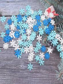 10/50/100 pièces Décorations de flocons de neige de Noël Style de combinaison de couleurs aléatoires - Idéal pour les artisanats DIY, les ornements et les décorations de cadeaux