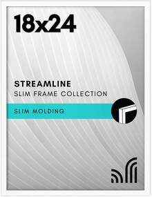 Americanflat - Marco para póster de 18 x 24 pulgadas con plexiglás pulido, colección aerodinámica, marco de fotos con borde para exhibición de pared, accesorios para colgar incluidos, color - Blanco - Ver 1