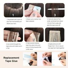 150G Blonde Tape in Hair Extensions 100% Remy Real Human Hair Tape Extensions, Invisible Seamless PU Skin Weft Hair, Remy Straight Double-Sided Tape Adhesive Glue In Extensions, 16-26 Inch, 20PCS/PACK, Ash Blonde Highlighted Bleach Blonde (#P18/613) - Natural Black - Übersicht 6