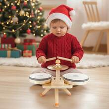 vanplay Tamburo giocattolo per bambini dai 3 anni in su, giocattoli in legno, strumenti musicali per bambini, giocattoli per la motricità, regali per bambini e bambine di 3, 4, 5 anni