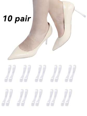 10 Pairs Transparent Shoelaces, Elastic Invisible High Heel Shoelaces - Non-Slip Shoelaces For Women, Durable Plastic Material Suitable For Daily Use