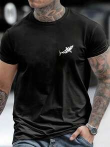 Respect The Locals 100% Cotton 30.1 Combed Men's Printed T-Shirt - 黑色 - 查看 4