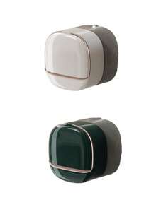 Deluxe Wall Mounted Soap Dish With Lid, High End Drainage Soap Box, Waterproof Soap Dish With Drainage Box, Soap Box, Soap Dish With Lid, Wall Mounted Drainage Soap Box With Flip-Top Lid, For Bathroom, Halloween/Christmas Decorations Soap Holder Bathroom Back To School - Multicolor - View 16