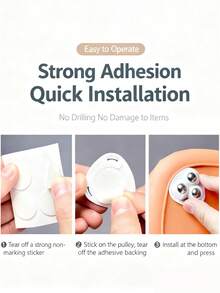 1/4个粘性耐磨承重小滑轮，万向轮，三种颜色可选，底部带静音脚轮，优质重型旋转轮 - 顺滑360°旋转脚轮，带三重滚珠轴承，静音耐磨，无需钻孔即可承重家用物品 - 彩色 - 查看 9