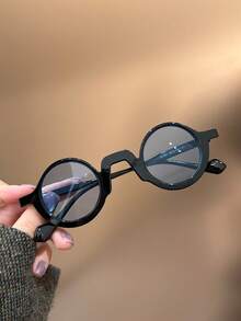 1 件复古小圆框时尚眼镜，适合儿童和青少年，适合派对、户外旅行、海滩度假、摄影道具和日常佩戴