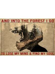 And Into The Forest I Go To Lose My Mind And Find My Soul Vintage Signs, Bicycle Motocross Signs, Bicycle Wall Art, Cycling Art Print - màu sắc - Xem 1