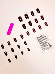 24pcs/Set Minimalist Style Medium Oval Nail Stickers, Unique Sweet Retro Leopard Brown Pattern Design, Suitable For Girls And Women To Wear For Daily Dates And Parties RSPT - Nhiều màu 5 - Xem 3