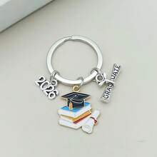 1pc Unisex 2026 Graduation Season Enamel Graduation Cap Keychain, Commemorative Graduation Ceremony Gift Keyring - Multicolor - View 3