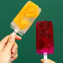 Easy-To-Clean 4-Bottle Ice Pop Mold, Suitable For Summer Desserts, Reusable DIY Ice Pop Making Tool With Lid, Cute Household Ice Pop And Ice Cream Mold - trắng - Xem 9