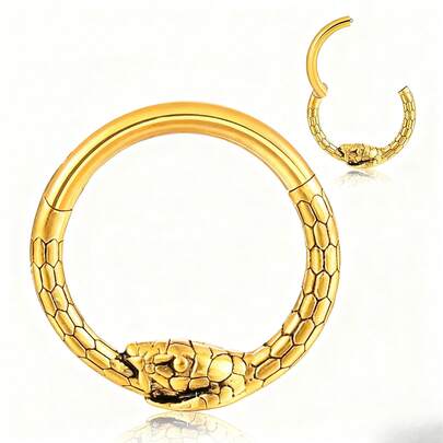 Stainless Steel Circular Snake Nose Ring - Punk Fashion, Ideal For Various Parties, Festivals, And Gift-Giving.