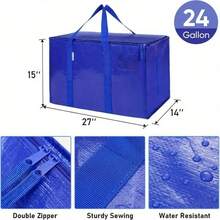 Heavy-Duty Extra Large Moving Bags With Zipper Closure - Extra Large Moving Totes, Stackable Storage Bags For Moving, Storage, Dorm, Travel - Reusable Packing Boxes Alternative - College Apartment Essentials (Blue), Durable Carrying Handles, Sturdy Handle Design, Dorm Organization, Reinforced Handles, Frequent Travelers - 2 cái - Xem 3