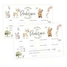 Geschlechtsneutrale Baby-Shower Wildtier-Vorhersagekarten, Baby-Shower Partyspiel geeignet für Jungen oder Mädchen, Tier-Thema