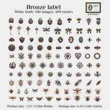 have a good day 1盒100张各种复古风格立体图案贴纸个性垃圾日记美学手机壳DIY拼贴卡片材料手工手账艺术剪贴簿办公和学校用品 - 彩色 - 查看 15