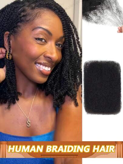 Afro Kinky Curly Bulk Human Hair For Braid Twists Curly Hair Extension Peruvian Hair For Dreadlock Extension Create Dreadlocks