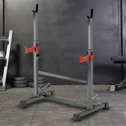 Adjustable Multi-Functional Bench Press Frame, Household Squat Rack, Indoor Aerobic Fitness Equipment, Adjustable-Width Men's Barbell Rack For Bench Press And Weightlifting Bed. Note: This Product Does Not Include Barbells, Barbell Plates, Or Dumbbell Benches. Customers Need To Purchase Them By Themselves.