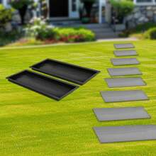 HOHOBLA 2 Pack Walk Path Maker Walkway Stone Molding Wooden Boards Shape, Walk Path Maker DIY Concrete Molds Paver Molds For Concrete Reusable, Wooden Textured Walk Path Maker [Gift For Holiday Party Vibes] - màu đen - Xem 3