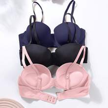 Set de 3 sujetadores de mujer de unicolor con aros y tirantes desmontables (se recomienda pedir una talla talla grande) - Multicolor - Ver 7