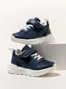 1 Pair Navy Blue Original Design Simple Style Children's Sports Shoes, Casual Shoes With Lightweight & Durable Soles - Navy Blue - View 1