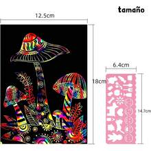 FLOVAZO 120pcs hojas Scratch Multicolor Paper,18x13cm,Juego de Papel de Rascar arte Arcoíris con Bolígrafo y plantilla de dibujo,Scratching rainbow art crafts,dibujos de Graffiti Scratch boards - 1 - Ver 2