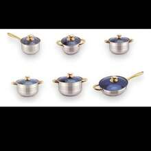 Batería De Cocina Acero Inoxidable de alta calidad 12 piezas | Piquio Mart , compatible con cualquier fuente de calor, incluyendo inducción. - Plateado - Ver 10