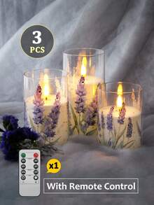3 buc lumânări fără flacără în culoarea lavandă cu telecomandă și temporizator, lumânări pâlpâitoare din ceară naturală cu LED-uri violet lavandă, decor cu flacără caldă pentru casă, dormitor, nuntă, logodnă, Crăciun, Halloween, Ziua Îndrăgostiților, petrecere de companie