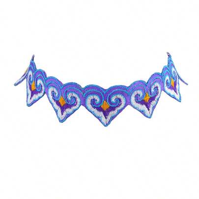 Retro Jewelry Style Colorful Embroidery Heart Tattoo Choker Women Necklace