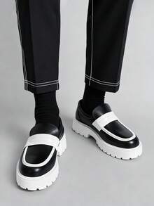 新款设计师男士一脚蹬乐福鞋，亮面漆皮，厚底，加高，复古英伦风格，价格实惠的高端感觉，适合返校、大学、毕业典礼，柔软舒适的圆头，优雅的正装鞋，男士商务/办公室通勤，休闲日常穿着，情侣/约会/派对/婚礼，新郎鞋，节日礼物，春/夏/秋季，尺码偏小，请订购大一码