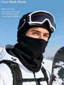 Winter And Autumn Skiing Mask For Men And Women, Windproof, Snowy Mountain-Themed Head Cap, Thermal Lined Neck Strap, Winter Cycling, Warmth, Insulation, Mask, Scarf, All-In-One.
