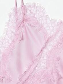 DEEKA Summer New Women's Fashion Sexy Asymmetric Lace Dress, European And American Style - Pink - View 6