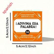 Celemela 50 peças/Caixa Jogo de Tabuleiro de Adivinhação de Palavras em Espanhol "Adivina Esa Palabra!" (Essa Palavra!) - Jogo de Festa em Família, Adequado para Aprendizado de Espanhol, Entretenimento Pós-Refeição, Noite de Jogos, Reunião Familiar e Cursos de Idiomas - Cartas em Espanhol
