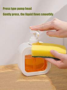 1pc 500ml/300ml Transparent Refillable Liquid Soap/Shower Gel Dispenser Bottle - Multicolor - View 4