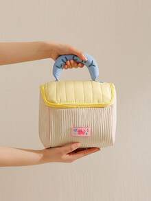 可爱小屋造型毛绒大容量化妆包，撞色设计，防水旅行洗漱包，礼品化妆包，化妆袋，洗漱包，旅行必备，邮轮必备，度假必备，男女通用旅行收纳盒，节日必备，女士礼物 - 彩色 - 查看 2