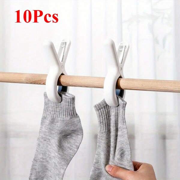 2026 Smiski 10Pcs Windproof Large Quilt Clip Anti-Slip Towel Bed Sheet Blanket Clips Household Plastic Laundry Drying Clothespin Clothes Pegs Desk Wardrobe Planner Accesorries