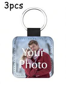 1/3/5/10个装定制双面照片打印钥匙扣，个性化照片/Logo吊坠，情人节礼物，送给父母、朋友的礼物，派对礼品，促销品，优雅包包挂饰，旅行收纳包 - 彩色 - 查看 23