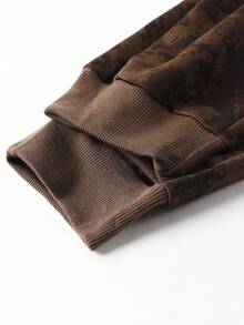 Bộ 2 áo nỉ có mũ trùm đầu nhuộm loang nhẹ và quần jogger có dây rút cho nam, họa tiết in đại bàng, áo nỉ có mũ trùm đầu có dây rút và túi, quần có dây rút ở eo, thích hợp cho trang phục dạo phố mùa xuân, mùa thu, mùa đông, chạy bộ, đi làm, du lịch, hoạt động ngoài trời, quà tặng lý tưởng cho chồng hoặc bạn trai - Nhiều màu - Xem 9