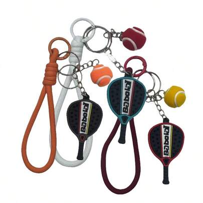 Nyckelring till padeltennisracket, design med minitennisracket, unisex tennisracketdekoration, ryggsäck, hänge till tennisracketväska
