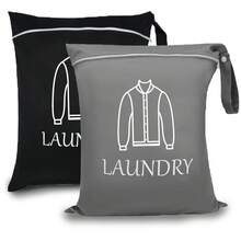 Bolsa de lavandería de viaje grande, bolsa húmeda y seca, bolsa lavable con cordón para ropa sucia, trajes de baño, ropa de gimnasio, disponible en azul, rosa, negro, gris - Multicolor - Ver 15