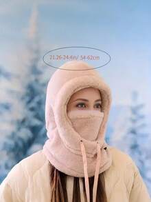 1件装冬季耳颈保暖帽，女士保暖内衬帽，滑雪面罩，涤纶针织全头颈保暖帽，男女通用，轻便，女士帽子组合，女士针织帽，女士冬季帽子情人节礼物 - 彩色 - 查看 5