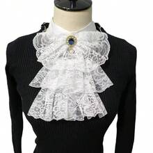 1pc Fashion Elegant Retro Style Small Collar Lace Decorative Collar Fake Collar Palace Style Women's Collar, Suitable For Party Wear - trắng - Xem 4