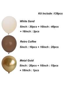 139pcs Brown Coffee Beige Balloon Garland Arch Kit Kids Birthday Party Baby Shower Decoration Baptism Christening Wedding - As Picture - View 2
