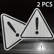 2 Triangle Safety Stickers; Diamond And Exclamation Mark Design - Colorful, For Motorcycles, Cars, Bicycles - High Adhesion Sticker; Helmet Sticker, Vehicle Visibility, Sign Style, Visibility Stickers, Road Signage Decals, Geometric Pattern, Glossy Finish, Durable Adhesive, Warning Markers, Bicycle Enthusiasts, Safetyconscious Users - 2 pcs - View 12